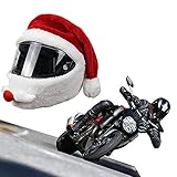 DIUDIU Motorcycle Helmet Cover Santa Claus Christmas Hat, Outdoor Motorbike Full Helmets Protection Cover, Fluffy Funny Helmet Cover for Creative Decoration Xmas Gift (1Santa)