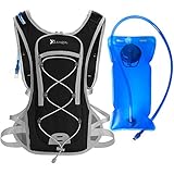 Amazi Trinkrucksack Wasserrucksack mit 2L Wasserblase, Wasserrucksack Ranzen mit Wasserbeutel, Outdoor Rucksack mit Trinksystem für Wandern, Radfahren, Camping, Laufen, Trekking