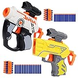 Tinleon 2er Set Spielzeug Pistole Kinder für Nerf Gun Spiele, Mini nerf Gun Pistole für Jungen und Mädchen 83ft Reichweite mit 30 Nachfüll-Darts kompatib