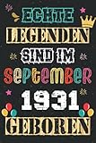 Echte Legenden Sind Im September 1931 Geboren: alles liebe und gute zum geburtstag, geschenke zum 90. geburtstag, Geburtstagsgeschenk für frauen, ... freundin ...... Notizbuch geburtstag