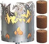 Novaliv Gartenfackel Drache Feuerschale Metall mit Stiel und 3xB