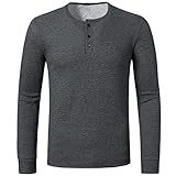 Waffelhemd Männer Herrenhemd Casual Slim Fit Langarm T Shirt H