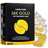 24K Gold Augenmaske, Anti-Aging hydrolysiertes Kollagen und Hyaluronsäure unter Augenklappen für geschwollene Augen und Augentasche, Augenringe und Falten, 16