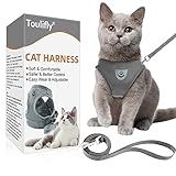 Toulifly Katzengeschirr, Katzen Weste mit Leine, Verstellbare Geschirr für kleine Katze und Hunde, Escape Proof Cat Harness Set mit Leinen (S)