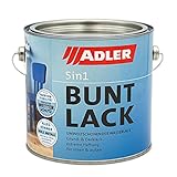 ADLER 5in1 Buntlack - Glänzend - 2,5 L - für Innen und Außen - Wetterfester Lack für Holz, Metall & Kunststoff, RAL9016 Verkehrsweiß