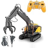 Lotees 3-in-1-RC-Traktor-Legierung-Bagger-Simulation All Terrains Elektrofahrzeug Fernbedienung Lader Bagger RC LKW-Kran Spielzeug-Engineering-Fahrzeug 2,4 GHz Für Jungen, Kinder Und Erw
