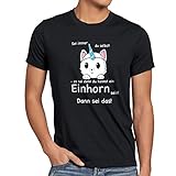 style3 Sei Immer du selbst! Einhorn Herren T-Shirt Unicorn, Größe:XXXL;Farbe:Schw