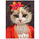 Wand dekorative Leinwand Malerei Leinwanddruck Plakat Tier Leinwand Malerei Ölkunst Poster für Wohnzimmer Abstrakte Katzenbilder für Innenrahmenlose Wohnkultur Wohnzimmer Haus Dekor Geschenk-40x60