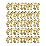 Zimjoy 50 Stück Scharniere Klein Mini,Mini-Scharniere Barrel Scharnier Messing Versteckte Scharnier Möbelscharniere für DIY Schmuckkästchen,Geschenk-Box,Arbeitsplatten,goldfarb