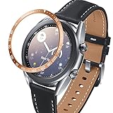 XLBH Exquisit Metall-Abdeckung-Uhr 3 45mm 41mm Band Klebstoff Fall Smart Watch Watch3 Zubehör Mehrzweck. (Color : Rose Gold Bezel, Dial Diameter : 45mm)