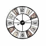 MLSJM Outdoor-Garten-Wanduhr, 24 Zoll wetterfeste leise Metall-Gartenuhr, leise, Nicht tickende Uhr Dekor-Uhr für den Innen- und Außenbereich dek