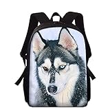 Kinder Schultaschen Für Jugendliche Jungen Mädchen Große Kapazität Schulrucksack Hund Husky Schulranzen Kinder Büchertasche Mochila 15 Zoll G 15