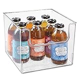 mDesign Aufbewahrungsbox für Lebensmittel – Küchen Ablage mit offener Vorderseite für Kühlschrank, Schrankfach oder Gefriertruhe – Kühlschrankbox aus BPA-freiem Kunststoff – durchsichtig