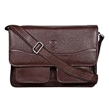 J. Wilson London - 13,5 Zoll Laptop-Designer-Schultertasche aus echtem Nappaleder, handgefertigt, Unisex, Crossover-Klappe, Alltag, Crossover-Arbeit, iPad, Schultertasche, Messenger Bag, Rot / B