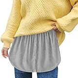 GFGHH 1/2 Pcs Layering Fake Top, Shirt Extender, Halblang Splitting Vielseitiger Fake Hem, Lower Sweep Rock, für Pullover Sweatshirt Jacke, Minirock Hemdverlängerung Blusenverlängerung Unterer S