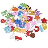 119 Stück Sticker Buchstaben Glitzer Zahlen Aufkleber Moosgummi Schaumstoff Selbstklebend Alphabet Stern Herz Weihnachten Deko zum Basteln Kinder für DIY Handwerk Wand Home Decor Buchstab,Tier,Z