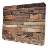 Holzdruck Benutzerdefinierte Mauspad Rustikale Dielen Digital gedruckt Grungy Look Bauernhaus Landhausstil Walnuss Eiche Getreide Bild Mauspad für Frauen Hübsch B