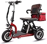 CYGGL 3 Wheeled Electric Mobility Scooter, zusammenklappbare elektrische Lithiumbatterie für Erwachsene mit Behinderung 48 V, bürstenloser 350-W-Motor, Laufleistung 30-55 km, mit Ablagekorb 30KM