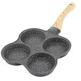 4 Löcher Pancake Pfanne Pfannkuchenpfanne, Antihaft-Ei-Bratpfanne Frühstücks-Burger-Maker für Induktionsherd Gasherd, 4 Loch Pfanne Pfannkuchenpfanne 36.5 x 19.5 x 2.5