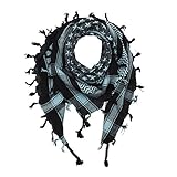 Superfreak Palituch - Sterne schwarz - blau-hellblau - 100x100 cm - Pali Palästinenser Arafat Tuch - 100% Baumw