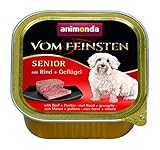 animonda Vom Feinsten Senior Hundefutter, Nassfutter für ältere Hunde ab 7 Jahren, mit Rind + Geflügel, 22 x 150 g