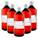 Kamin-Ethanol 99,98% Alkohol-Gehalt, wasserfrei I 5 x 1000 ml I Bioethanol I HERRLAN-Qualität I Made in Germany