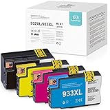 Superpage Ersatz für 933XL 932XL Druckerpatronen Kompatibel für HP Officejet 6700 6600 7510 7110 7612 6100 7610 7512 Drucker (1xSchwarz,1xCyan,1xMagenta,1xGelb)