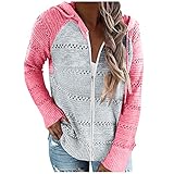 AFFGEQA Damen Hoodie Langärmelige Kapuzenpullover Strickjacke Reißverschluss Mantel Winterjacken Parka Plüschjacke Fleecejack Plüschmantel Kapuzenjack