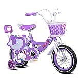 ASDF Kinderfahrrad - Fahrräder Kinder Heimtrainer Indoor Mini Bike Rosa Fahrrad Outdoor 2~13 Jahre Alt Fahrzeug Kinder Reiseroller 3~15 Jahre Alt (Farbe: Lila, Größe: 12 Zoll)