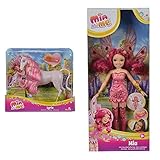 Simba 109480094 - Mia and Me Einhorn Lyria & 109480089 – Mia and Me Neue Puppe Mia mit Glasaug