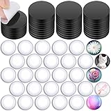 Keramik Magnete Selbstklebend Handwerk Ferrit Kreise Rund Magnete Scheiben und 25 mm Klar Transparent Glas Cabochons Kuppel für Weihnachten Halloween DIY Kühlschrank Küche (60 Stücke)