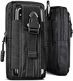 ONEFLOW Survival Case für Samsung A + J Reihe - Gürteltasche aus Nylon, Handytasche mit Karabiner, Handy Gürtel Tasche Outdoor Handyhülle, Schw