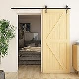 TSMST 228CM Schiebetürsystem Komplett Set für Schiebetüren Schwarz Schienen Kit Passend für eine einzelne Holztür,B