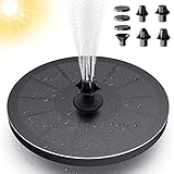 LEWONPO Solar Springbrunnen, 2.2W Solar Teichpumpe Outdoor Wasserpumpe mit 7 Fontänenstile Solar schwimmender Fontäne Pumpe, Solar Wasserpumpe für Gartenteich, Fisch-Behälter, Vogel-Bad, Kleiner T