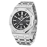 BERSIGAR Herren Uhren Edelstahl Mode Schwer Metall Stil Sport Quarz Uhr Männer Wasserdicht Datum Kalender Armbanduhr Herren Elegantes Geschenk