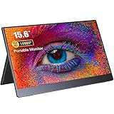 Portable Monitor, Geschenke für Männer, 15,6″ tragbarer USB C Monitor 1920 * 1080 Full HD IPS Gaming Monitor IPS Externer Mobiler Bildschirm mit HDMI/Typ-C/USB-C, für Laptop/PC/Mac/PS4/Xbox