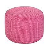 Loft 25 Sitzsack Fußhocker Round Bubble | Indoor Wohnzimmer Beinstütze | Ergonomisch Gestalteter Sitzpuff | Ultra bequem und Langlebig (Rosa)