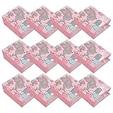 TOYANDONA 12Pcs Kreative Cartoon Party Favor Taschen Elefanten Muster Goody Taschen Papier Snack Beutel für Kinder Kinder Mädchen Geburtstag Party (Rosa)