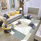 TUOYX Teppiche im europäischen Stil Wohnzimmer Sofa Couchtisch Teppich，Rectangular Carpet, Geometric Pattern (6, 160cm x 230 cm)