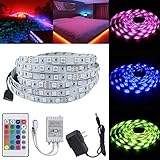 LED Strip 5m, RGB Streifen, Strips, Band mit Farbwechsel, Stripes mit Fernbedienung, Lichtband selbstklebend, LED Leiste, Lichterkette bunt, Lichtleiste (5M)