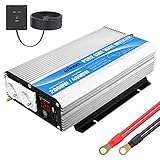 Wechselrichter 12V auf 230V Reiner Sinus 2000W Spannungswandler Umwandler-Inverter mit 2 EU-Steckdosen Fernbedienung 2.4A USB und LED-Anzeige Für Wohnmobil Wohnwagen GIANDEL