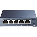 TP-Link TL-SG105 5-Ports Gigabit Netzwerk Switch (bis 2000 MBit/s im Vollduplexmodus, geschirmte RJ-45 Ports, Metallgehäuse, optimiert Datenverkehr, IGMP-Snooping, unmanaged, lüfterlos) b