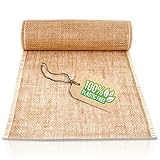 HappyNaps® Jute Tischläufer, Juteband Tischband Natur, Hochzeit Deko Vintage, Tischdeko Braun Beige, Hochzeitsdeko Rustikal | Leinen Juteläufer mit doppelter Seitennaht | 30cm breit & 10m R