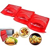 3 Stück Kartoffel Mikrowelle Beutel Kartoffel Express Beutel waschbar wiederverwendbar Mikrowellenherd Kochtasche Kartoffelbeutel Potato Express Bag Perfek