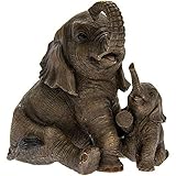 The Leonardo Collection Sitzender Elefant mit Kalb Leonardo 'Out of Africa' Moderne Ornament 12 cm * Box *