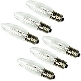 com-four® 6X Riffelkerze für Lichterketten mit 16 Lampen, 14V / 3W, mit E10 Schraubgewinde (06 Stück)