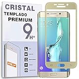 ELECTRÓNICA REY Panzerglas Schutzfolie 3D für Samsung Galaxy S6 Edge Plus Gold, Displayschutzfolie 9H+ Härte, Anti-Kratzen, Anti-Öl, Anti-Bläschen, Voller Schutz, 3D, 4D, 5D