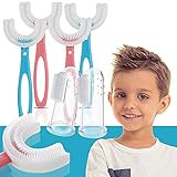6 Stück Zahnbürste Kinder U Förmige Kinderzahnbürste Alle Abgerundeten 360° Lebensmittelqualität Silikonbürstenkopf Baby Zahnbürste (6-12 Jahre Alt)