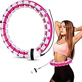 Smart Fitness Hula-Hoops Reifen, 26 Artikulierte Reifen Verstellbare Fitness Hoola Hoop mit Schwerkraftball, 360°Surround Gewichtsverlust Massage Hoop für Erwachsene, Kinder und Anfänger Ab