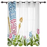 FGYSFT Verdunkelungsvorhänge Mit 3D-Druck, Muster Flamme Stamm Pflanze 69X100CM X 2 Blickdicht, Vorhänge, Verdunkelungsvorhänge Für Das Schlafzimmer Mit Ösen, Für Wohnzimmer, Büro, Energiesparvorhäng